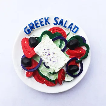 QIQIPP grego especialidade local lanches sabor salada de turistas lembrança magnético adesivos adesivos de geladeira