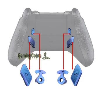 eXtremeRate Camaleão Roxo Azul Brilhante Botões K1 K2 Pás para Xbox One S X Controlador de SUBLIME Remapear & Gatilho Parar Kit