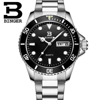 Quente BINGER Famosa Marca de Relógios de Homens de relógios de alto Luxo, Relógios de Quartzo do Aço Impermeável Relógio relógio masculino B-9203M