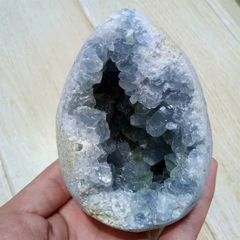 810g Natural áspero Cristal de Quartzo Azul SPAR buraco Amostra raw de cristal azul geode Mineral cluster de cura fengshui decoração