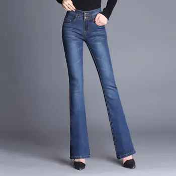 Jbersee Verão Sexy Cintura Alta Jeans Flare Mãe Calças De Brim Das Mulheres Jeans Skinny Push-Up Jeans Mulher De Calças De Queda Calças De Mulheres De Roupas