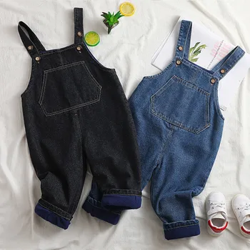 Bebê Macacão Jeans Primavera, Outono Moda Bebê Meninos Calças Bonito Calças Estilo coreano de Roupas infantis Tendência Menina Macacão