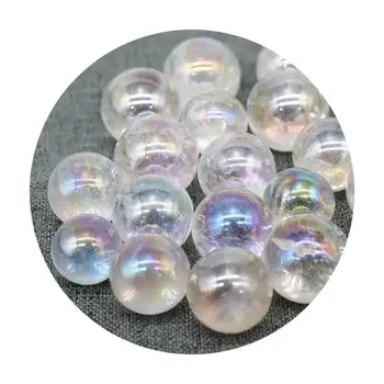 7pc 20mm Natural Quartzo incolor Bola de Cura Pedras Anjo Aura Cristal Mini Esferas