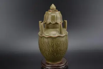 Antigo SongDynasty vaso de porcelana,Yue Forno,Cinco tubo,pintados à Mão, artesanato,Coleta&Adorno