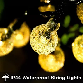10M da Bola de Cristal de Luz da corda LED de Fadas Luzes de Natal ao ar livre Garland Lâmpada de Jardim Festa de Casamento Decoração Alimentado por Bateria