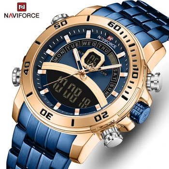 Relojes Hombre Novo NAVIFORCE Relógios de Homens de marcas de Luxo do Cronógrafo Relógio de Quartzo Mens Impermeável de Aço Inoxidável do Esporte relógio de Pulso