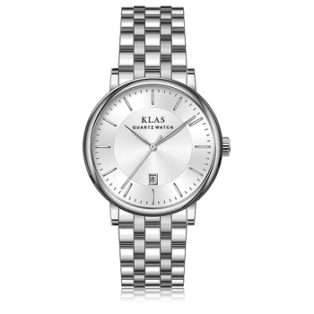 Herrenmode Relógios de Prata com ligação de Aço Inoxidável Relógio Banda de Moda masculina, Vestindo o Quartzo 시계