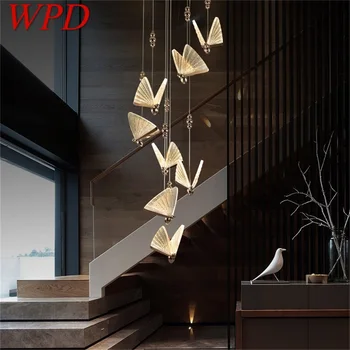 WPD Nórdicos Borboleta Lustre Luminárias de Lâmpadas Modernas Luzes Pingente Casa LEVOU para Escadas, Hall